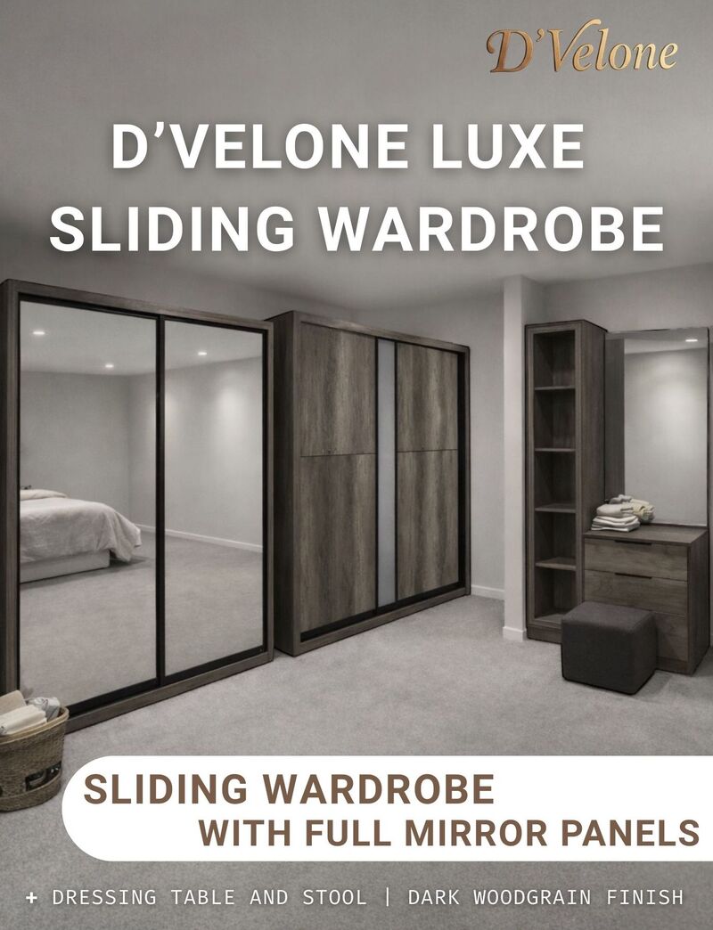 SLIDING WARDROBE WITH FULL MIRROR PANEL DOOR