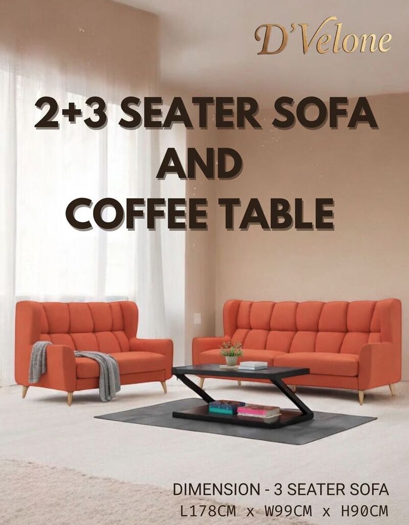 2+3 SEATER SOFA AND COFFEE TABLE SET 